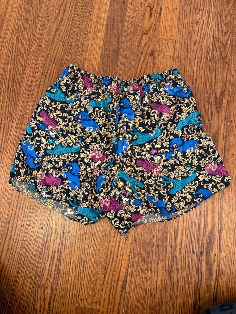 Vintage Disney Good Night Mickey Mouse 100% silk sleep shorts women’s large - Picture 3 of 5